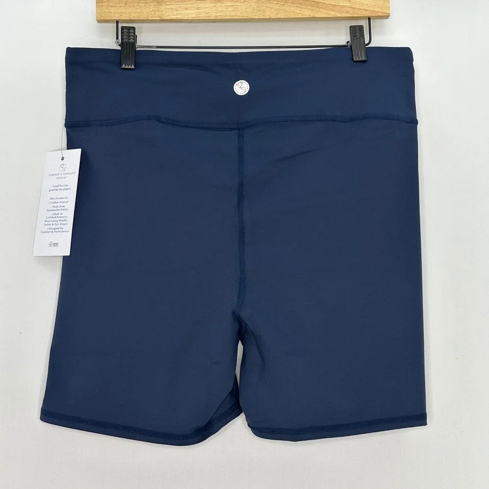 Threads 4 Thought Womens Athleisure Bike Shorts Navy Blue ReActive‎ Size XXL
